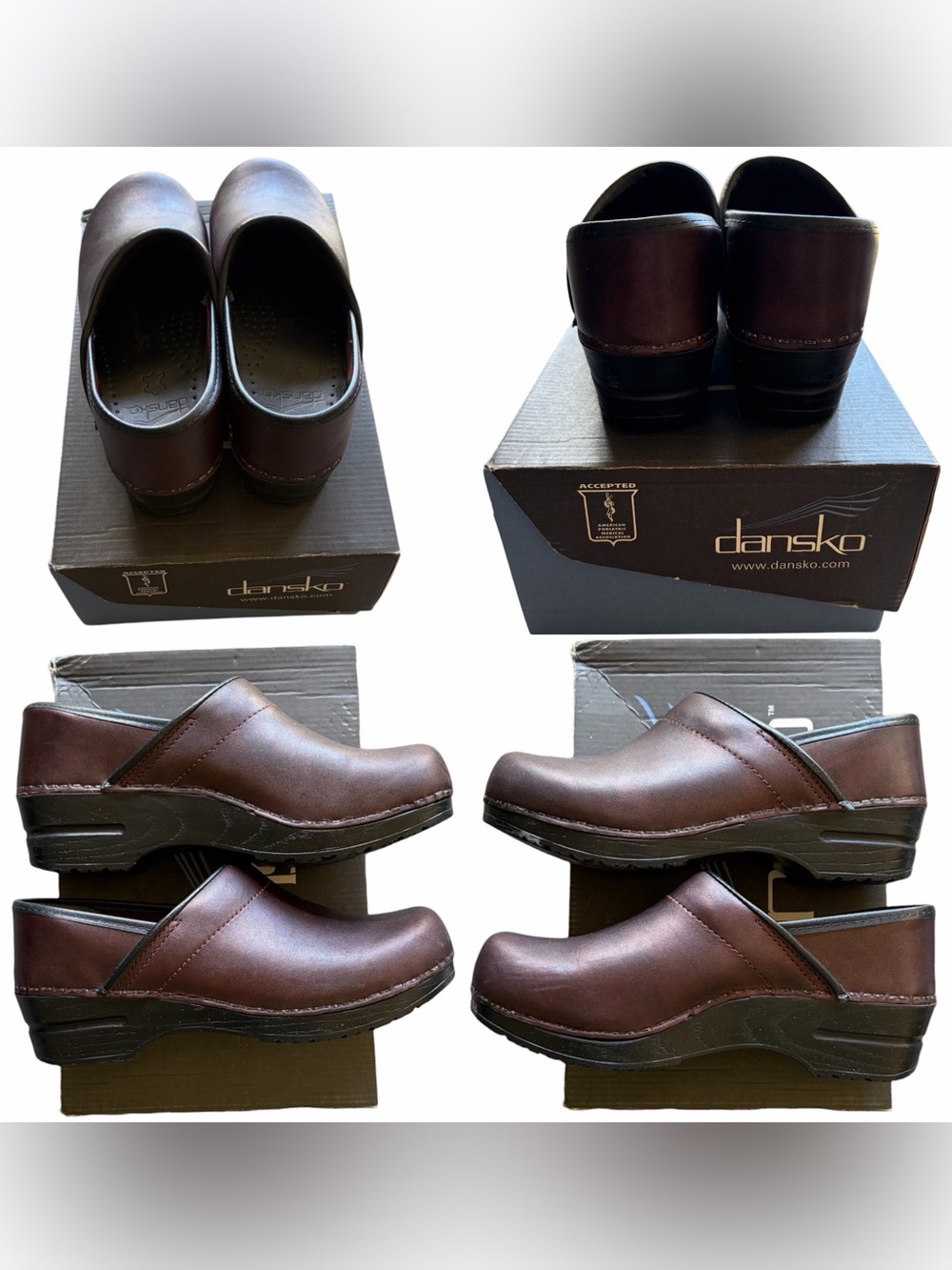 Dansko Professional Metallic Bronze Leather Slip-On Clogs Women’s 37 (6.5/7 US) - Picture 2 of 14